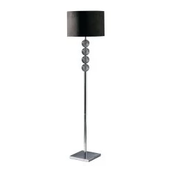 Mistro Black Suede Effect Shade Floor Lamp