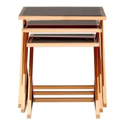 Ackley Set Of 3 Rose Gold Finish Nesting Tables
