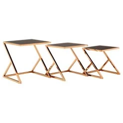 Ackley Set Of 3 Rose Gold Finish Nesting Tables -Lifestyle Haven Shop noosa co living ackley set of 3 rose gold finish nesting tables house of isabella uk 42933358559539