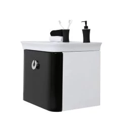 Adelphi White/Black Basin And Cabinet