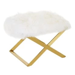 Anafi White Sheepskin Stool -Lifestyle Haven Shop noosa co living anafi white sheepskin stool house of isabella uk 42935885332787