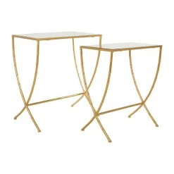Atlanta Set Of 2 Bamboo Design Side Tables