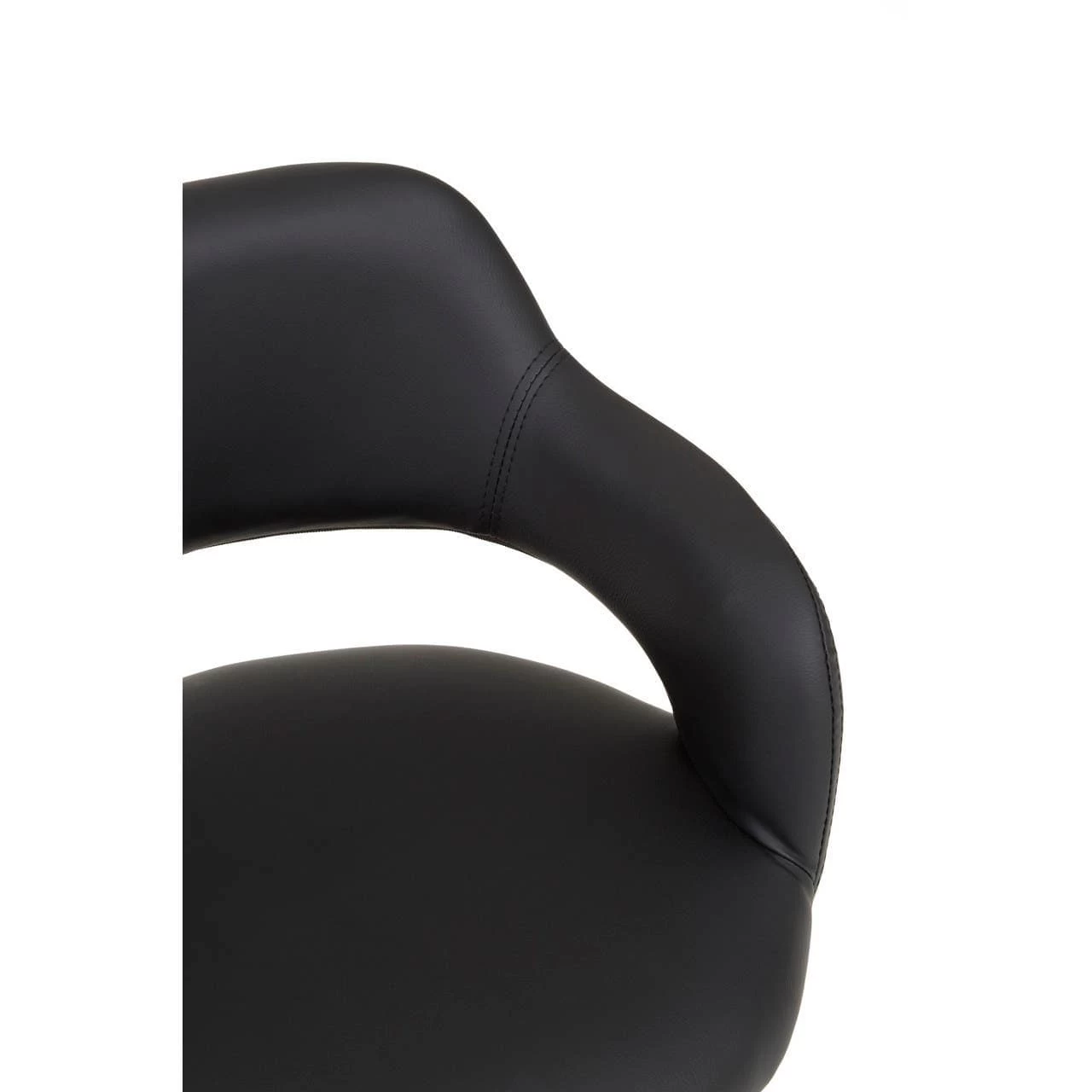 Black Pu Home Office Chair With Curved Back 5 Black Pu Home Office Chair With Curved Back - Image 5