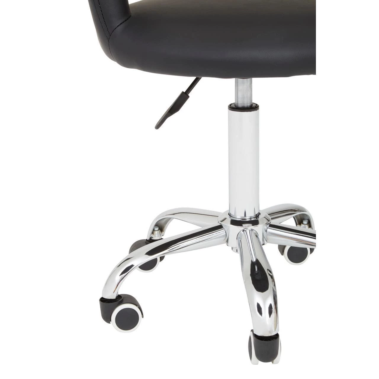 Black Pu Home Office Chair With Curved Back 6 Black Pu Home Office Chair With Curved Back - Image 6