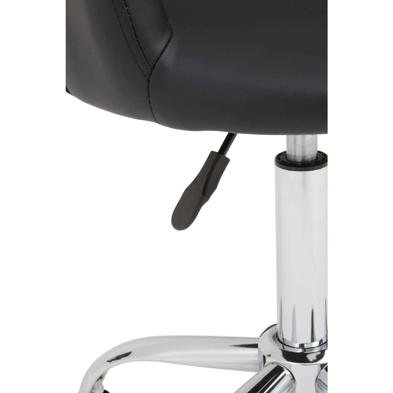 Black Pu Home Office Chair With Curved Back 7 Black Pu Home Office Chair With Curved Back - Image 7