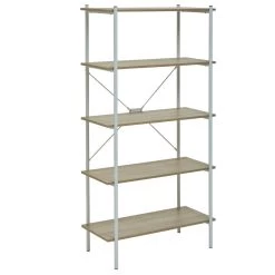 Bradbury Five Tier Natural Oak Shelf Unit