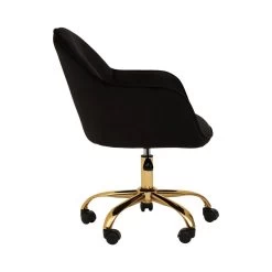 Brent Black Velvet And Gold Base Home Office Chair -Lifestyle Haven Shop noosa co living brent black velvet and gold base home office chair house of isabella uk 42934601580851