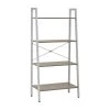 Cadburly Four Tier Natural Oak Veneer Ladder Shelf Unit
