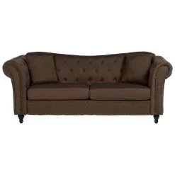 Fable 3 Seat Natural Chesterfield Sofa