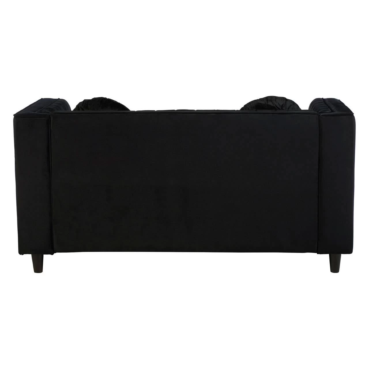 Farah 2 Seat Black Velvet Sofa 4 Farah 2 Seat Black Velvet Sofa - Image 4