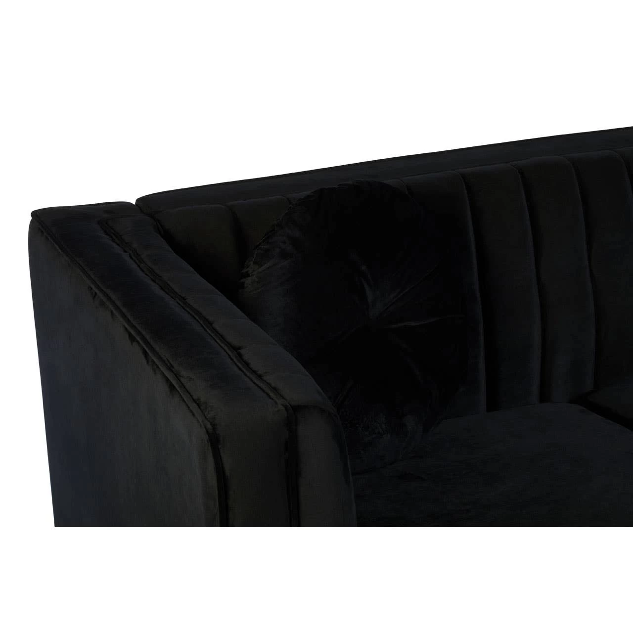 Farah 2 Seat Black Velvet Sofa 5 Farah 2 Seat Black Velvet Sofa - Image 5