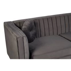 Farah 3 Seat Grey Velvet Sofa -Lifestyle Haven Shop noosa co living farah 3 seat grey velvet sofa house of isabella uk 42933407088947
