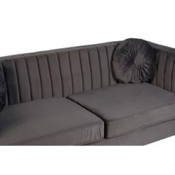Farah 3 Seat Grey Velvet Sofa -Lifestyle Haven Shop noosa co living farah 3 seat grey velvet sofa house of isabella uk 42933407121715