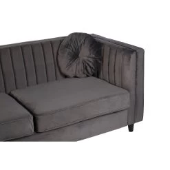 Farah 3 Seat Grey Velvet Sofa -Lifestyle Haven Shop noosa co living farah 3 seat grey velvet sofa house of isabella uk 42933407154483
