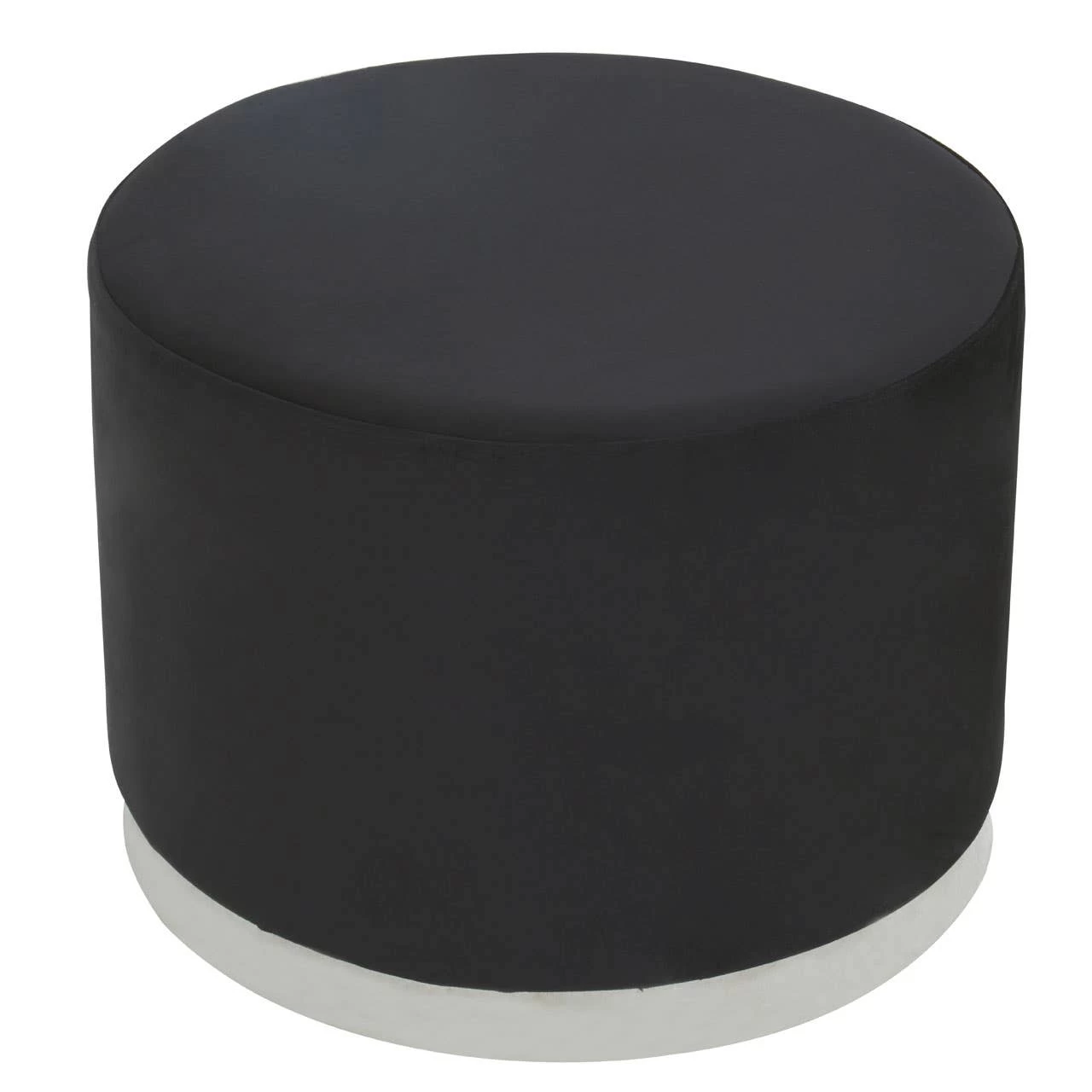 Hagen Black And Silver Round Stool 2 Hagen Black And Silver Round Stool - Image 2