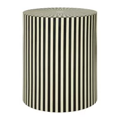 Hassa Ivory / Black Cylinder Stool