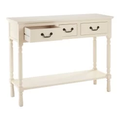 Heritage 3 Drawer White Console Table -Lifestyle Haven Shop noosa co living heritage 3 drawer white console table house of isabella uk 42932845248819