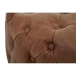 Hoxton Tufted Leather Round Ottoman -Lifestyle Haven Shop noosa co living hoxton tufted leather round ottoman house of isabella uk 42939114324275