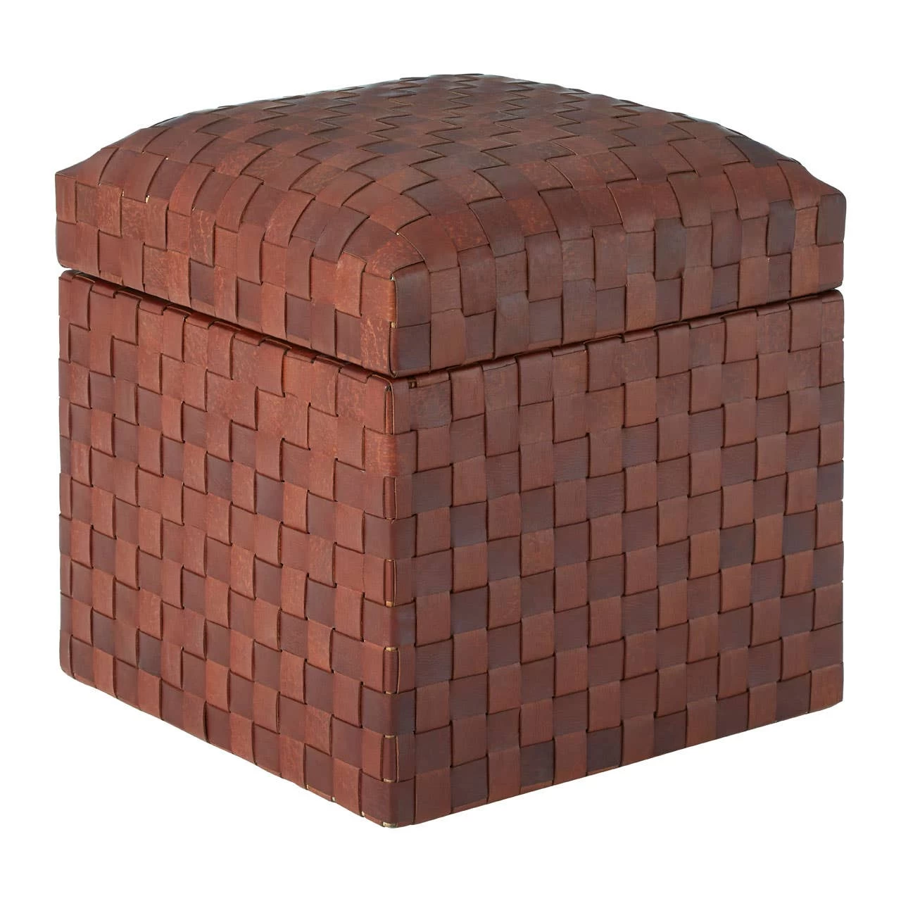 Inca Genuine Brown Leather Storage Stool 2 Inca Genuine Brown Leather Storage Stool - Image 2