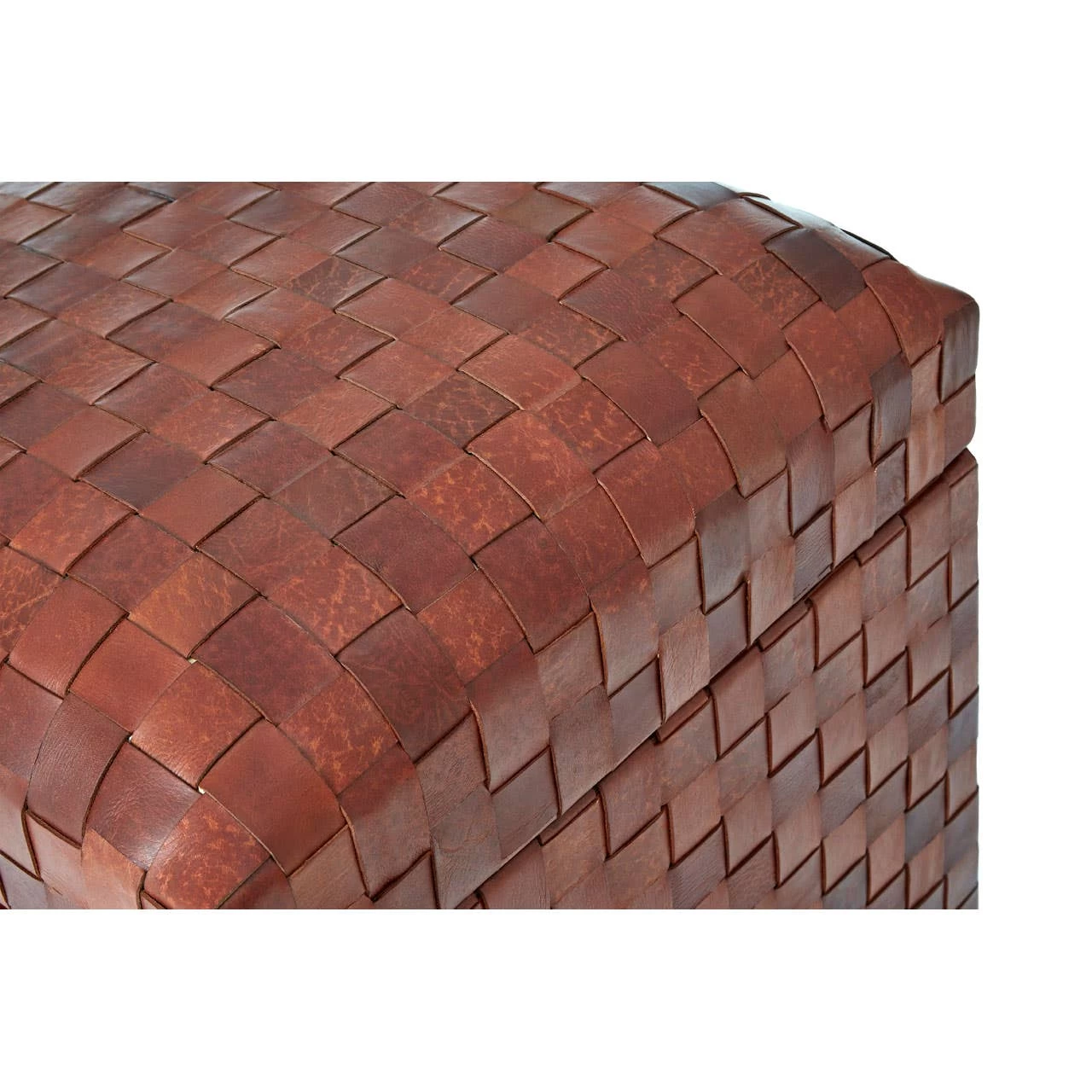 Inca Genuine Brown Leather Storage Stool 4 Inca Genuine Brown Leather Storage Stool - Image 4
