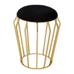 Jaipur Black Velvet And Gold Finish Stool 8 Jaipur Black Velvet And Gold Finish Stool -Lifestyle Haven Shop noosa co living jaipur black velvet and gold finish stool house of isabella uk 42939050983731