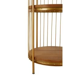 Mantis Medium Gold Finish Birdcage Shelf Unit -Lifestyle Haven Shop noosa co living mantis medium gold finish birdcage shelf unit house of isabella uk 42935616209203