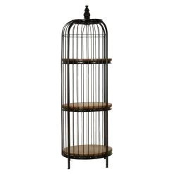 Mantis Small Black Finish Birdcage Shelf Unit -Lifestyle Haven Shop noosa co living mantis small black finish birdcage shelf unit house of isabella uk 42935618601267