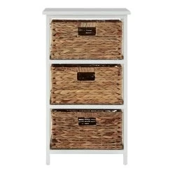 Padstow 3 Drawer White Frame Storage Unit