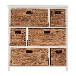 Padstow 6 Drawer White Frame Storage Unit