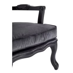 Rococo Grey Velvet Chair & Footstool -Lifestyle Haven Shop noosa co living rococo grey velvet chair footstool house of isabella uk 42932819984691
