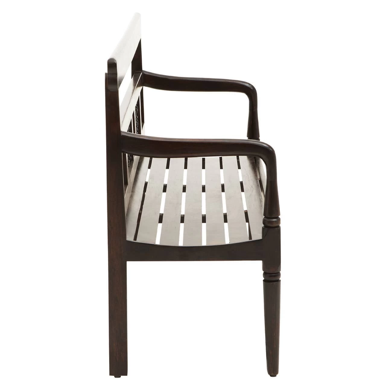 Srina Dark Sheesham Wood Bench 3 Srina Dark Sheesham Wood Bench - Image 3