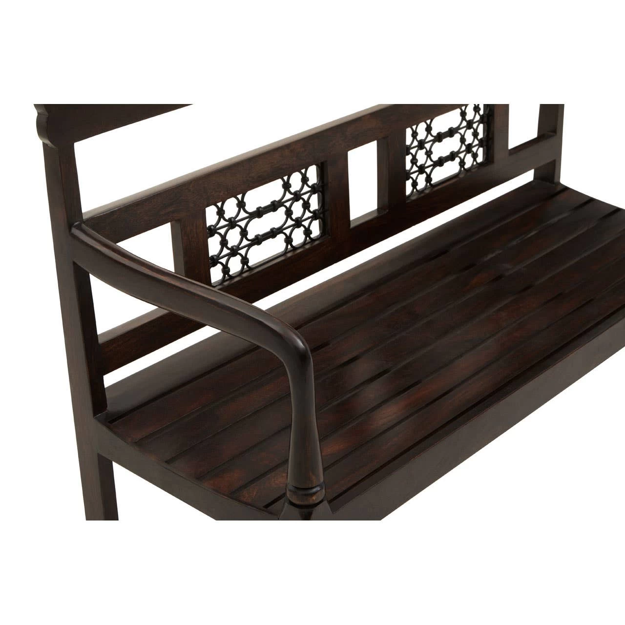 Srina Dark Sheesham Wood Bench 9 Srina Dark Sheesham Wood Bench - Image 9