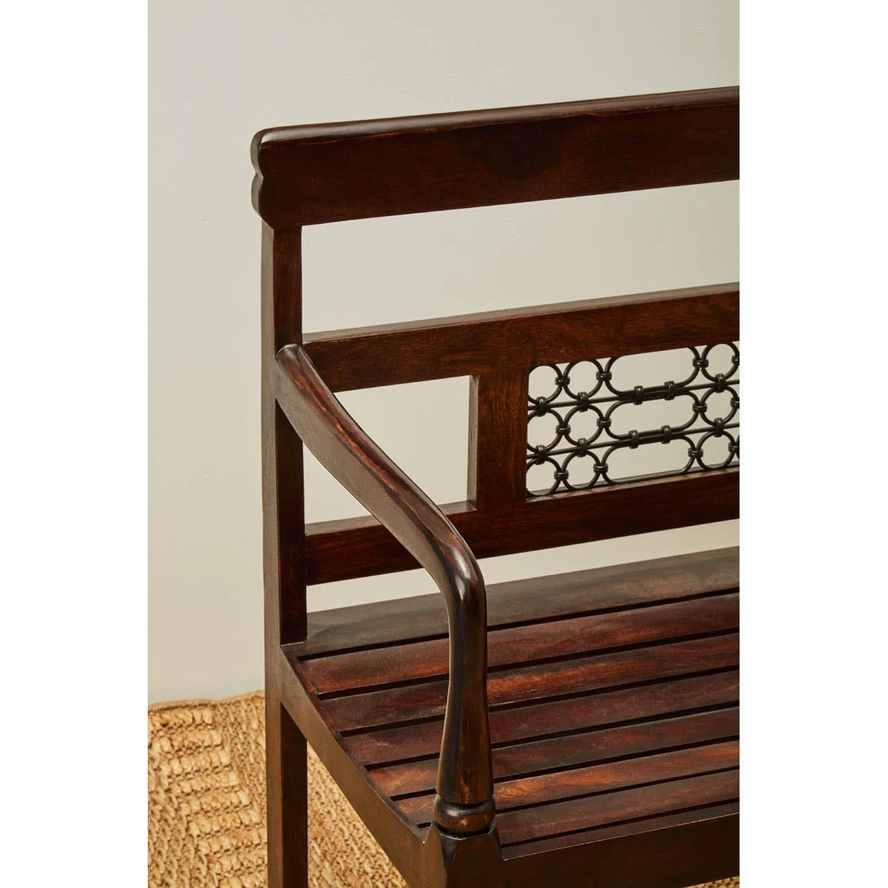 Srina Dark Sheesham Wood Bench 11 Srina Dark Sheesham Wood Bench - Image 11