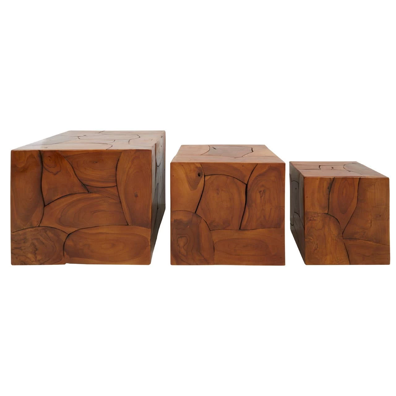 Surat Set Of 3 Teak Root Stools 2 Surat Set Of 3 Teak Root Stools - Image 2