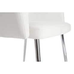 White Leather Effect Chair With Chrome Legs -Lifestyle Haven Shop noosa co living white leather effect chair with chrome legs house of isabella uk 42932726300979