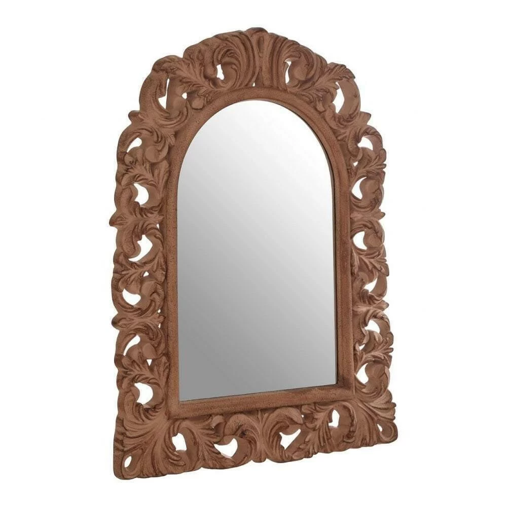 Antique Brown Arc Leaf Wall Mirror 2 Antique Brown Arc Leaf Wall Mirror - Image 2