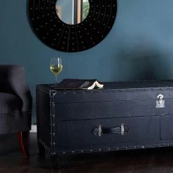 Round Wall Mirror, Black MDF, Stud Detail -Lifestyle Haven Shop noosa co mirrors round wall mirror black mdf stud detail house of isabella uk 15401459089462