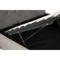 Edison Kingsize Grey Brush Velvet Ottoman Bed -Lifestyle Haven Shop noosa co sleeping edison kingsize grey brush velvet ottoman bed house of isabella uk 42933713666355