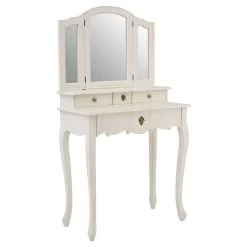 Loire Dressing Table With Mirror White -Lifestyle Haven Shop noosa co sleeping loire dressing table with mirror white house of isabella uk 42935646126387