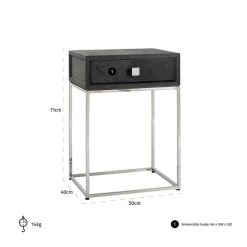 Nightstand Blackbone Silver 1-drawer -Lifestyle Haven Shop richmond interiors sleeping nightstand blackbone silver 1 drawer house of isabella uk 29794741190710