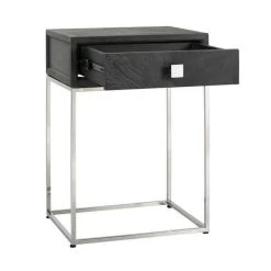 Nightstand Blackbone Silver 1-drawer -Lifestyle Haven Shop richmond interiors sleeping nightstand blackbone silver 1 drawer house of isabella uk 29824294256694