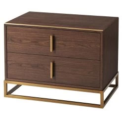 Ta Studio Bedside Table Blain In Macadamia & Brass