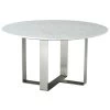 Ta Studio Round Marble Dining Table Adley In Gunmetal