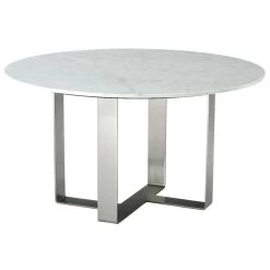 Ta Studio Round Marble Dining Table Adley In Gunmetal