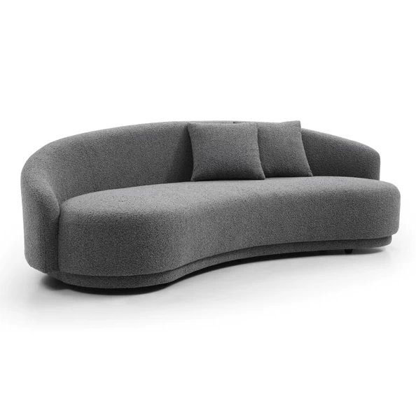 Cove 4-Seater Sofa - Grey Bouclé 1 Cove 4-Seater Sofa - Grey Bouclé
