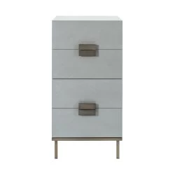 Lilly 4 Drawer Narrow Chest - Grey Chevron