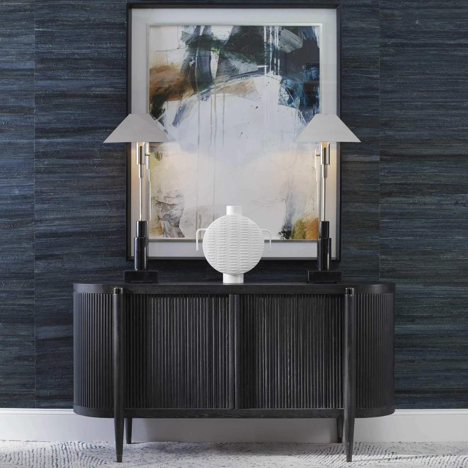 Tambour Cabinet - Black Ceruse 3 Tambour Cabinet - Black Ceruse - Image 3